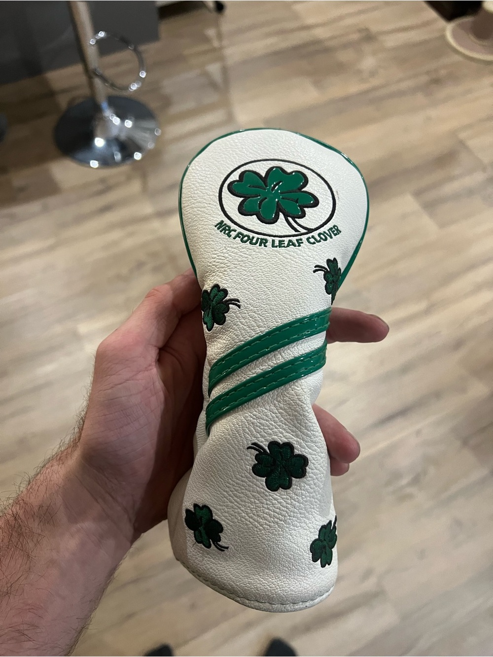 NRG Four Leaf Clover White & Green Golf Club Headcover